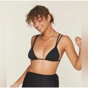 Andie Swim X Demi Moore Size Medium The Cannes Bikini Top Women’s Black NWT New